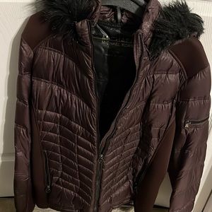 Women’s burgundy Michael Kors Lightweight Jacket plus size
